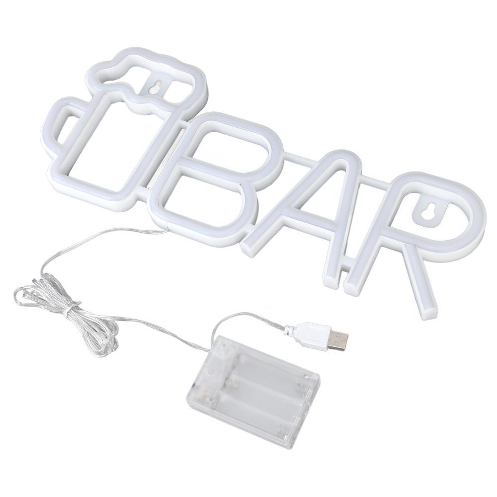 USB or Battery Powered LED Neon Sign Beer Bar Shaped LED Sign High Safety Neon Sign Bar
