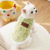 Velvet Winter Dogs Clothes Soft Dog Plaid Coat Pet Traction Suit Dog Warm Sweater Walking