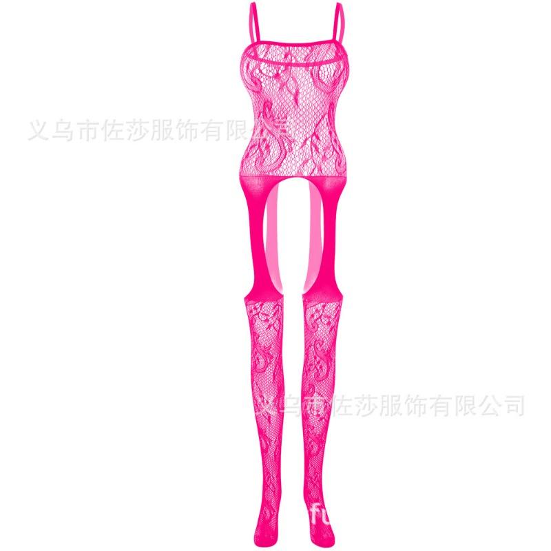 Sex Underwear Black Large Size Sexy Suspender One-piece Sexy Jacquard Open-file Mesh Suit