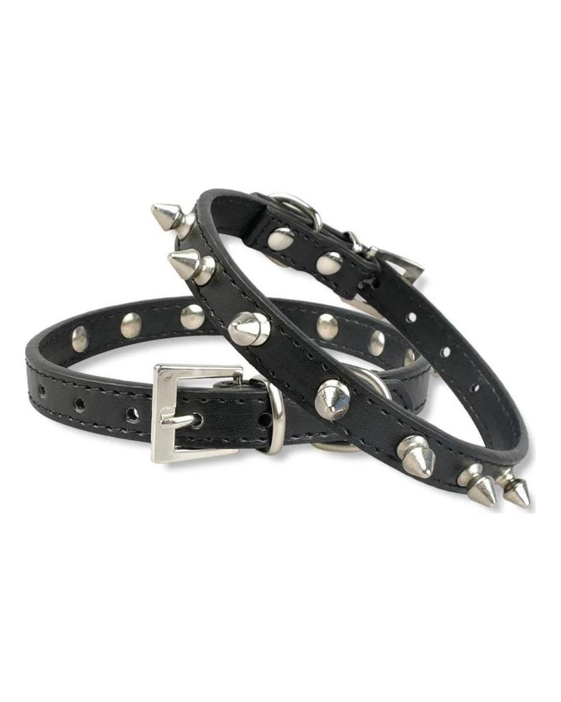 6 kolorów Fajna obroża dla kota Skórzana obroża z kolcami dla małych średnich psów Cat