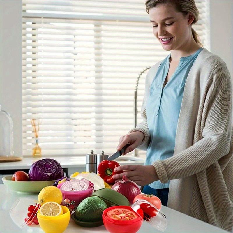 5pcs Set Transparent Fruit & Vegetable Saver Containers - Reusable, Airtight Storage Boxes - Perfect for Fridge & Freezer Organization