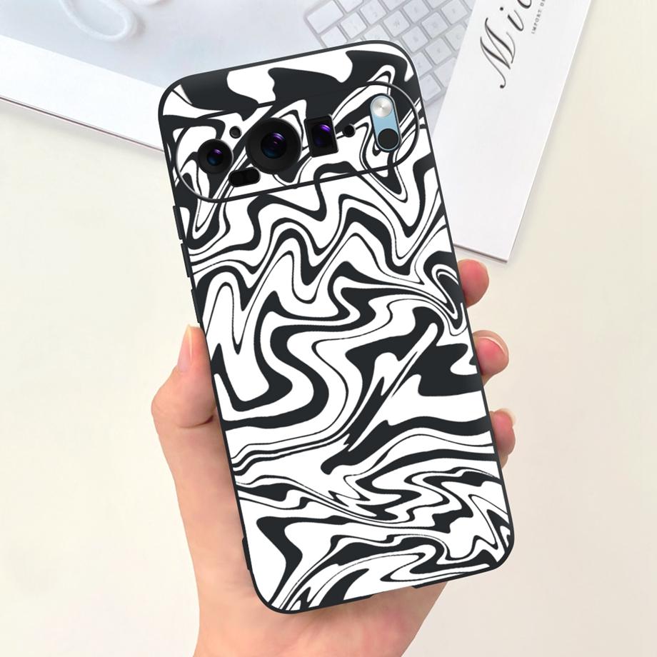 Cartoon Black Cat Cool Style Phone Case For Google Pixel 9 9Pro 7 6 6a 6Pro Coque Fundas Ultra Soft Silicone TPU Bumper Cover