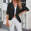 Fashionable Knitted Cardigan Jacket for Women Solid Color Mid Sleeve Spring Summer Casual