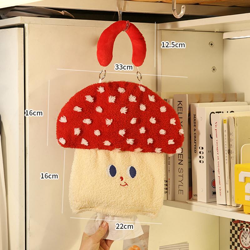 Wall Mounted Tissue Box Hanging Tissue Bag Living Room Dining Table Paper Case Household Cute Mushroom Creative Tissue Dispenser