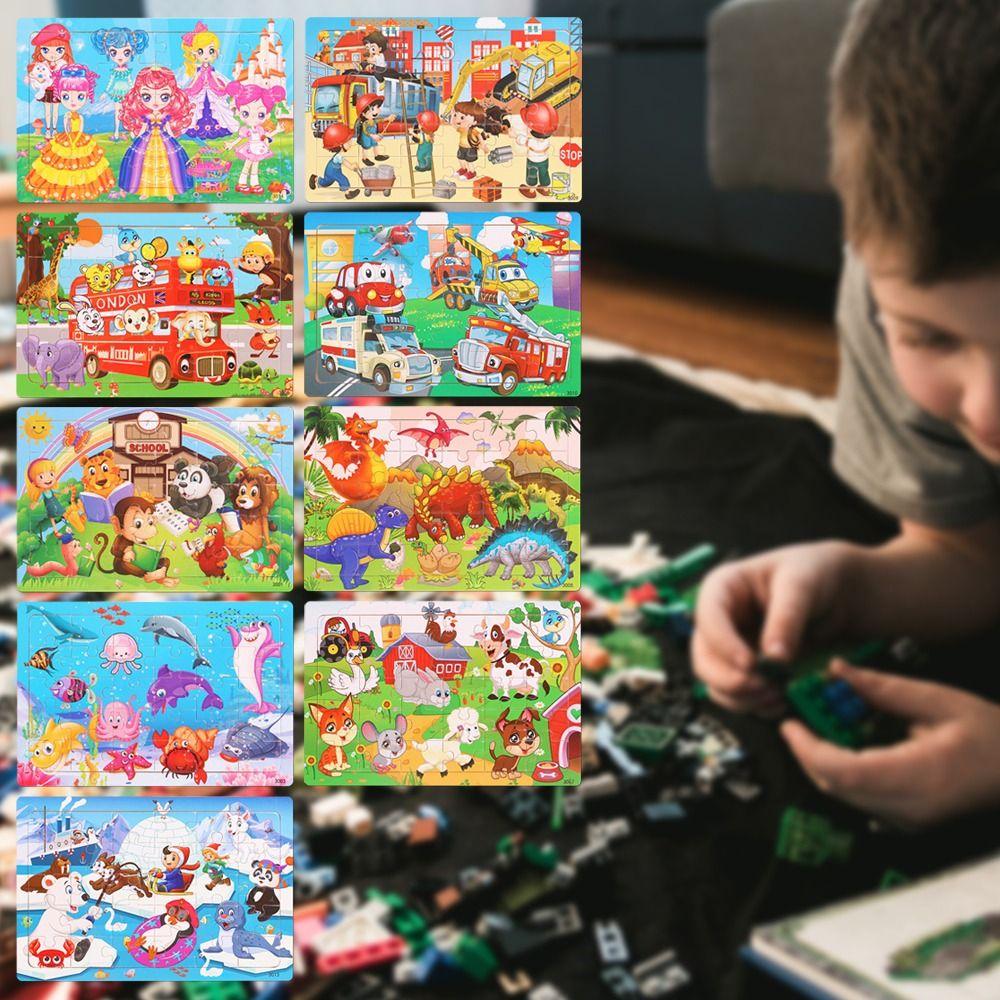 

Kids Gift 30pcs Wooden DIY Jigsaw Puzzle Game Jigsaw Puzzle Building Block Toys
