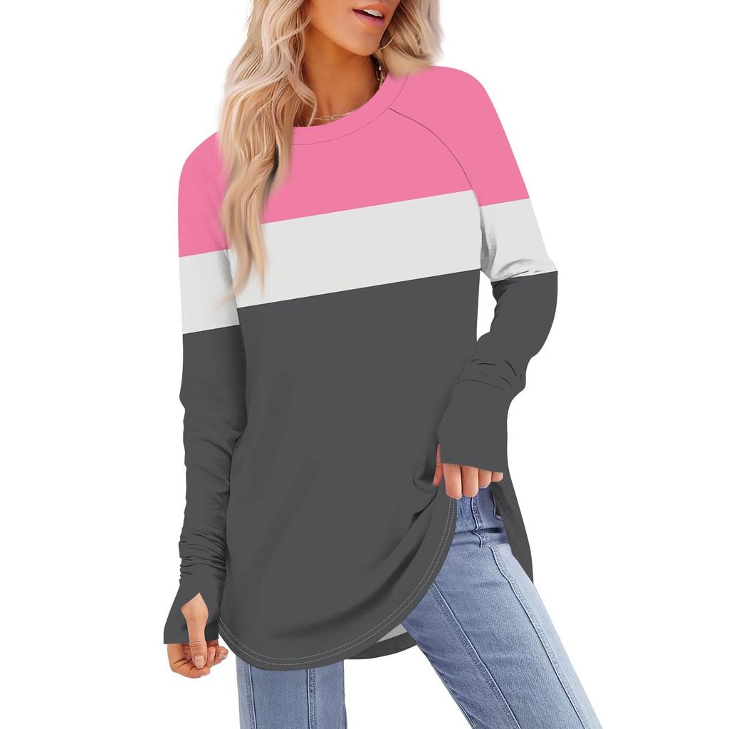Womens Oversized Sweatshirt Graphic Sweater Long Sleeve Drop Shoulder Round Shirt Tops Vintage Clothes