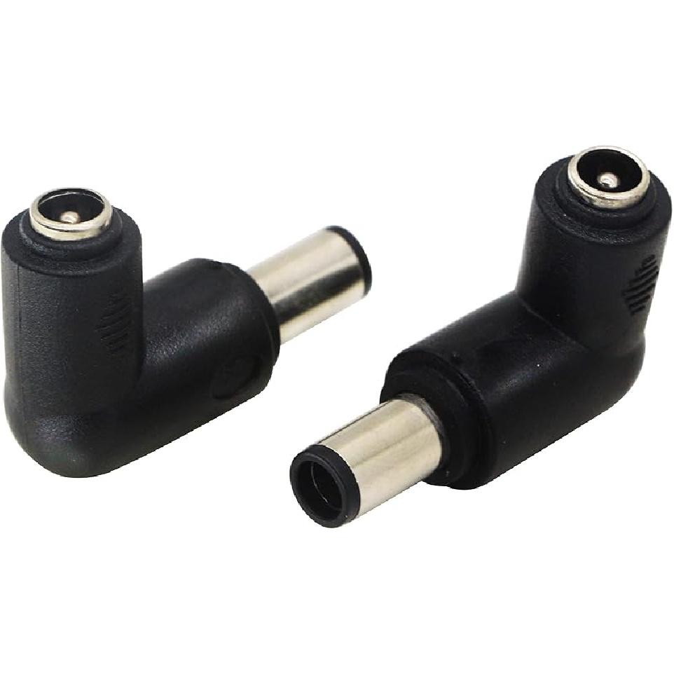 zdyCGTime DC2.5x0.7mm Male 90 Degree Angle to DC5.5x2.1mm Female Adapter5 Volt DC Barrel Power Jack Charging Cable Connector for Tablet, Electronic
