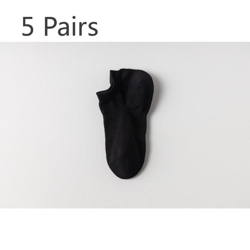 

5 пар женских летних носков-лодочек из чистого хлопка в сеточку, дышащих, антипиллинговых и впитывающих пот 5 Pairs чёрный
