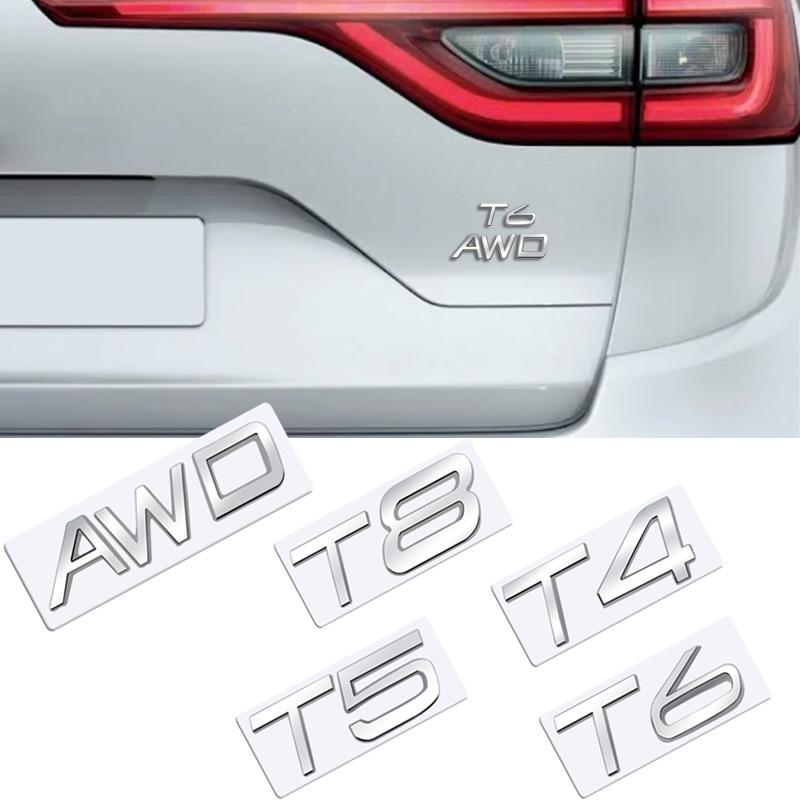 Metal 3D Badge Car Rear Trunk Body Sticker Emblem For Volvo Xc40 Xc60 Xc90 S60L T4 T5 T6 T8 AWD Accessories