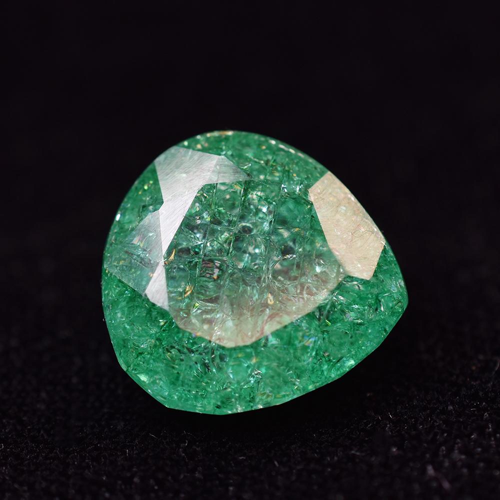 Natural Green Emerald 20.15 Ct Certified Pear Cut Loose Gemstone 15x15 mm