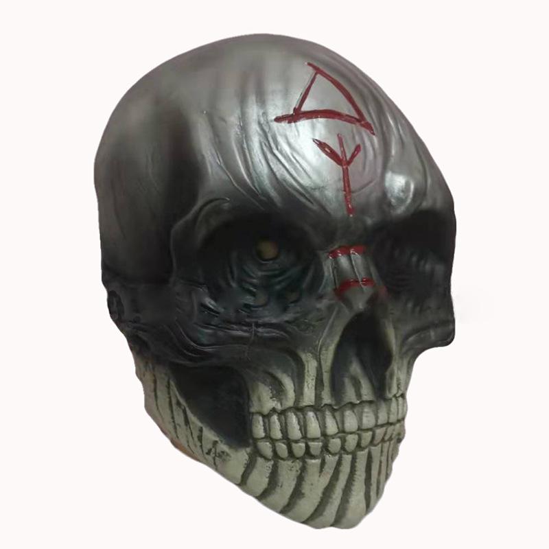 Halloween Horror Blutspritzer Krieger Totenkopfmaske CS Horror Totenkopfmaske für Spiele Latex Kapuzen-Requisite