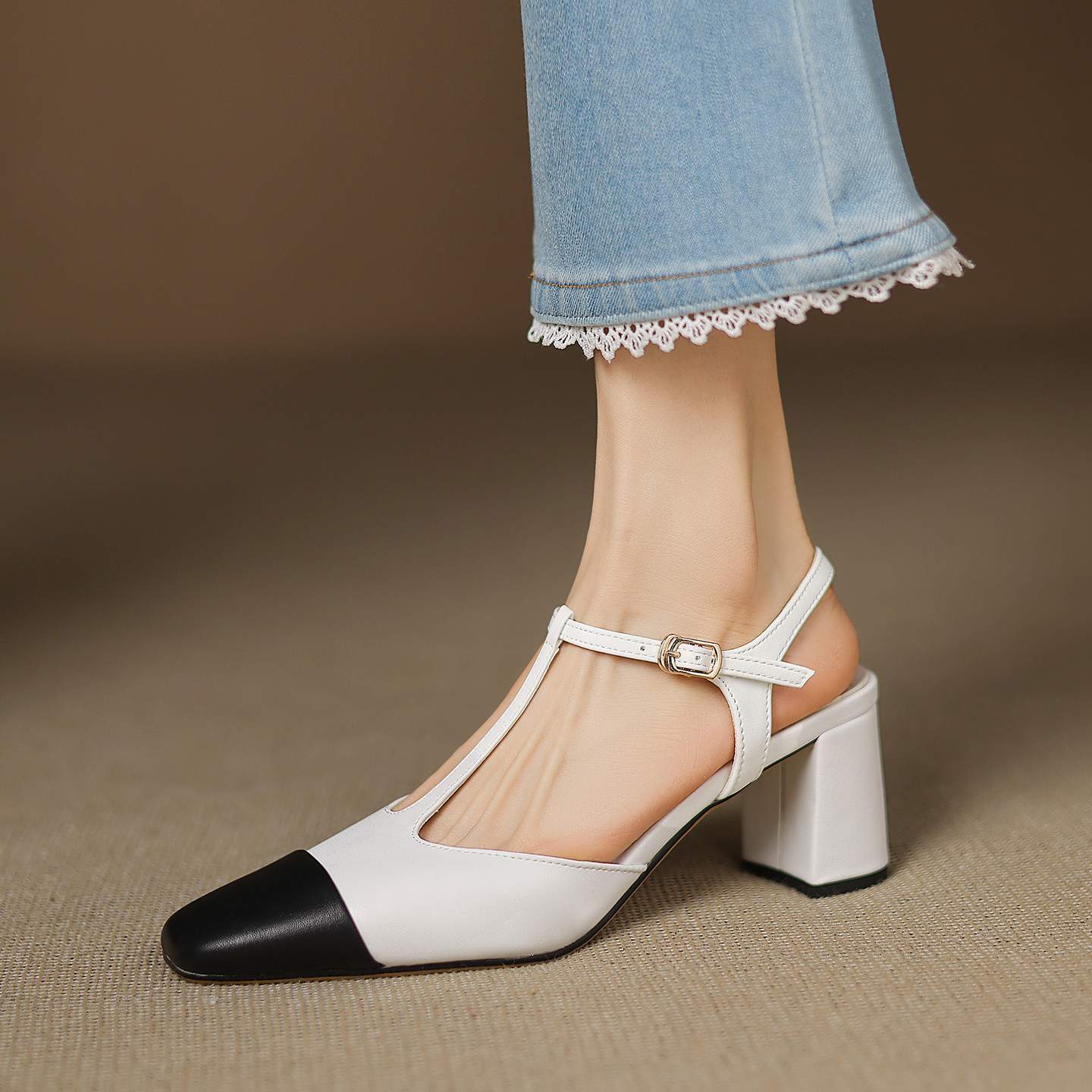 

Krazing Pot Cow Skin Summer Size 42 Slingback European Design Thin Low Heels Women High Quality Square Toe Sandals 42 білий