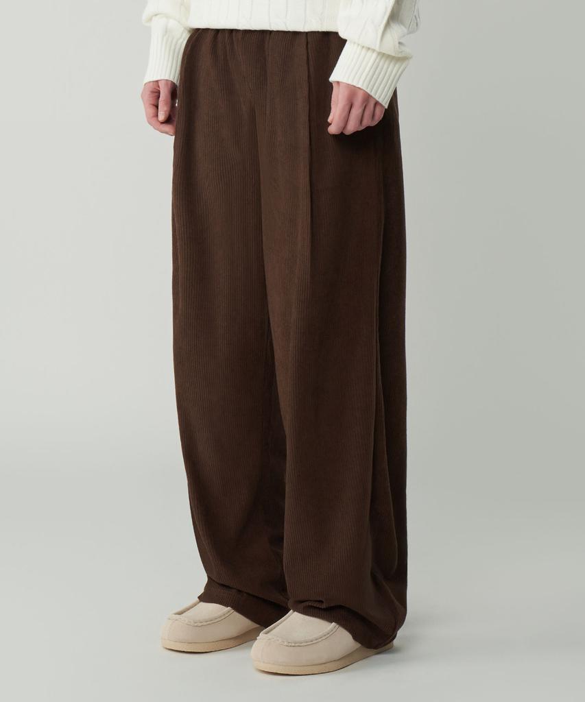 UNTAPPED STUDIO [2Pack] Single-Pleat Wide Corduroy Elastic Pants 3 Colors