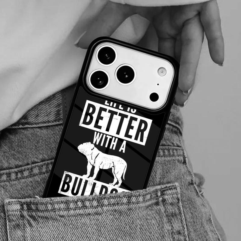 life is better with a bulldog mom Phone Case for iPhone 17ProMax 12 13 14 15 16e 17 Pro Max Plus Air Cover