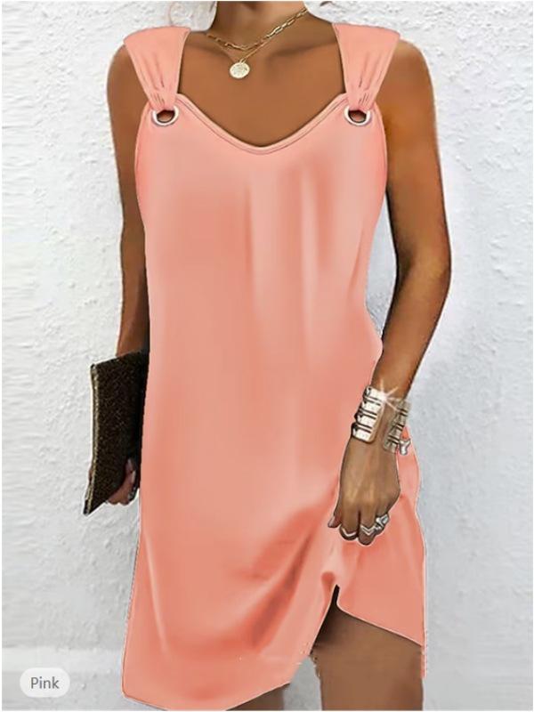 European & American 2024 Sleeveless V-Neck Metal Button Sweater Dress for Women - Autumn/Winter Collection