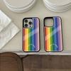 Rainbow Love Is Love Pride Phone Case Black Hard Plastic Phone Case For Iphone 17 Air 16 15 14 13 12 11 Pro Max PC TPU Ins Case