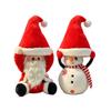 Animated Christmas Two-Piece Set, Liftable Santa Claus & Snowman Plush Doll, Musical Light-Up Christmas Gift Ornament