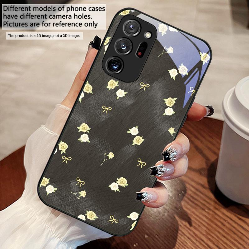 Gradient Yellow Rose For Samsung M02 12 Note 8 9 10 20 A 01 A02 A03 Core 04 05 06 10 12 13 14 15 A16 glass Ultra phone case