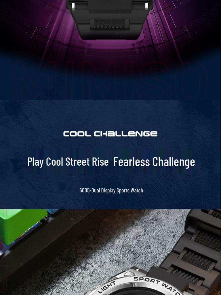 Men's Korean Style Multifunctional Outdoor Sports Luminous Dual Display Electronic Watch