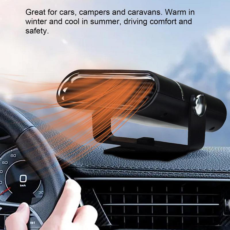 Car Heater Fan 12v Fast Heating Quickly Defrost Defogger With Cigarette Lighter Plug 360 Degree Rotary Base Car Accessories