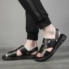 2024 Summer Men's Genuine Leather Two-Way Casual Beach Sandals Soft Cowhide