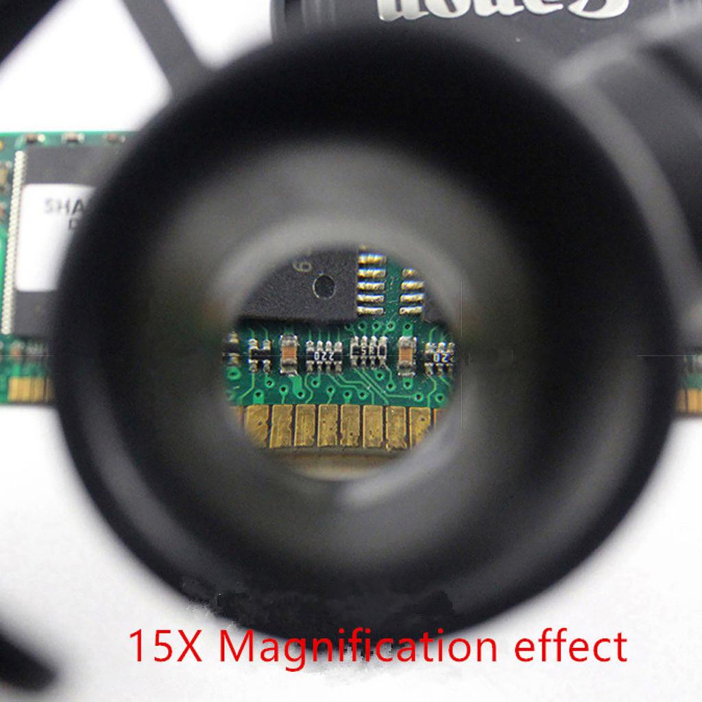 8X 15X 23X LED Magnifier Double Eye Glasses Head Eye Loupe Lens Jeweler Watch Repair Magnifier Glass Measurement Tools
