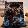 1PC Halloween Horror Night Flannel Blanket Gift, Suitable for Both Men And Women, Soft Ideal for Beds And Sofa, Birthday Or Christmas Gift