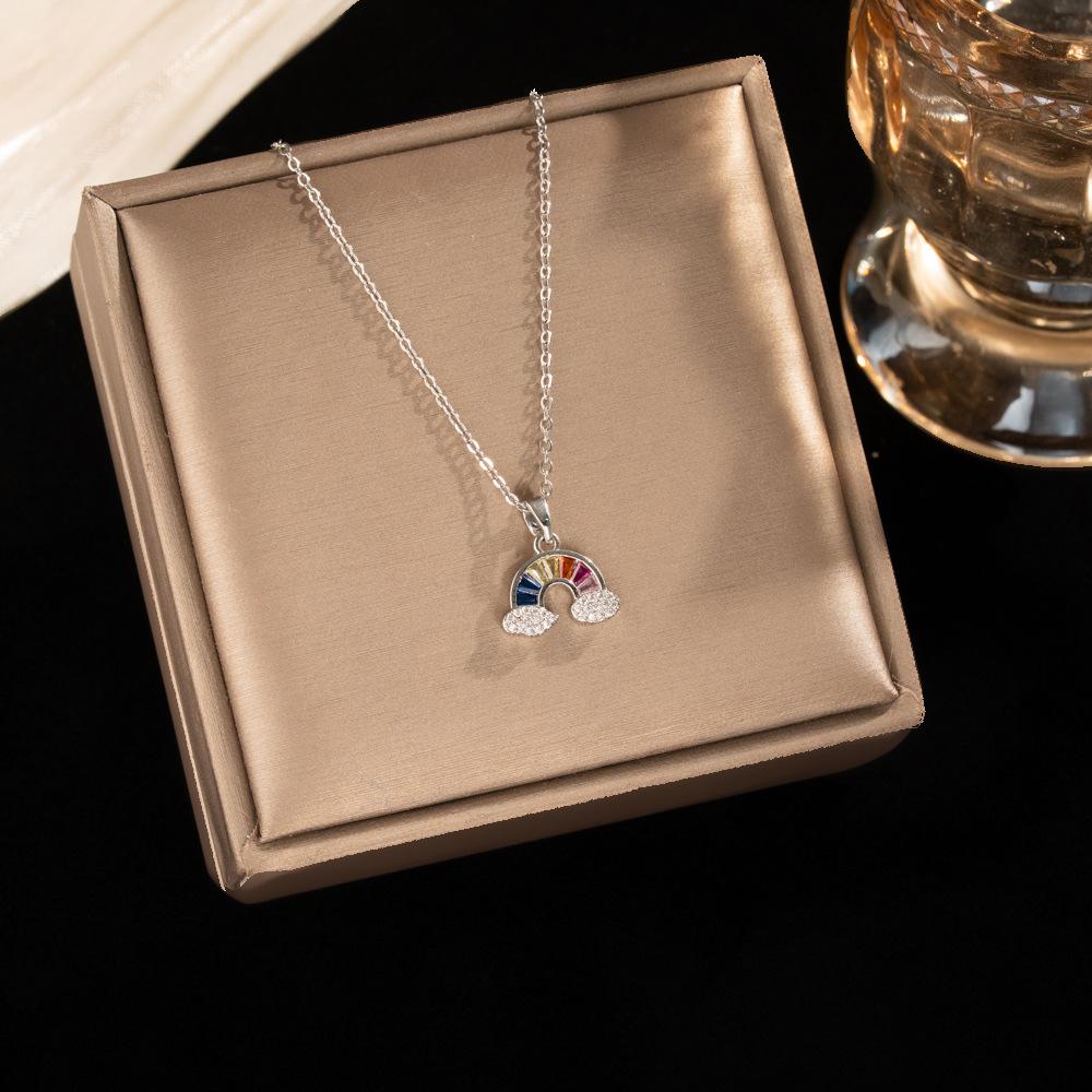 Light Luxury Zircon Full Diamond Choker Necklace Titanium Steel Versatile Minimalist Accessories for Women