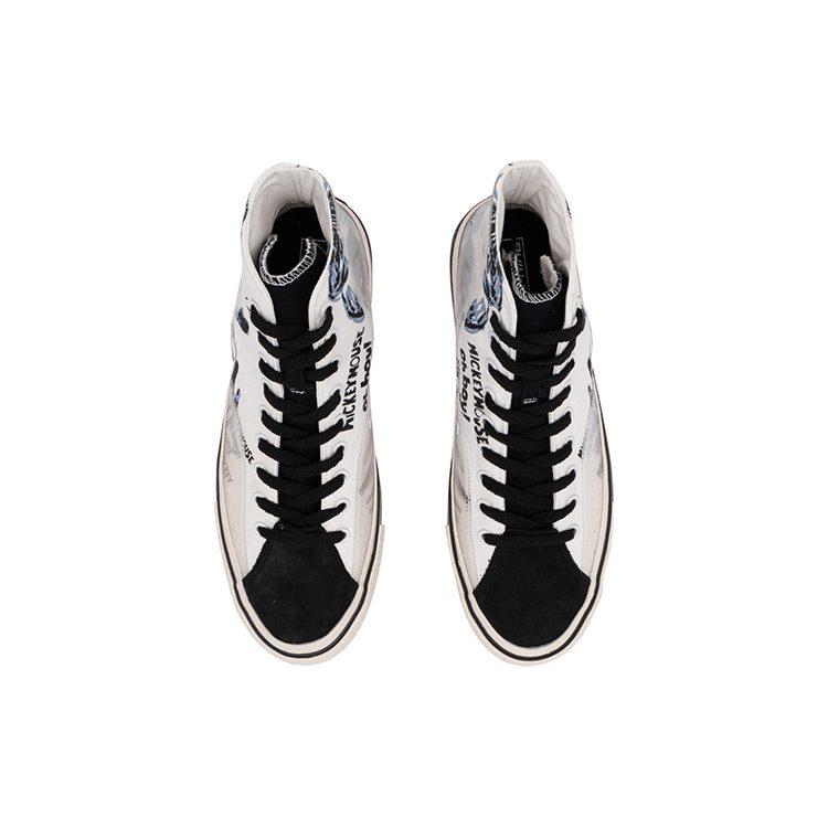Disney x Li Ning Résistantes au Glissement Résistantes à l'Abrasion Équilibrées Chaussures Montantes en Toile pour Femmes Noir Beige Blanc AGCQ324-1