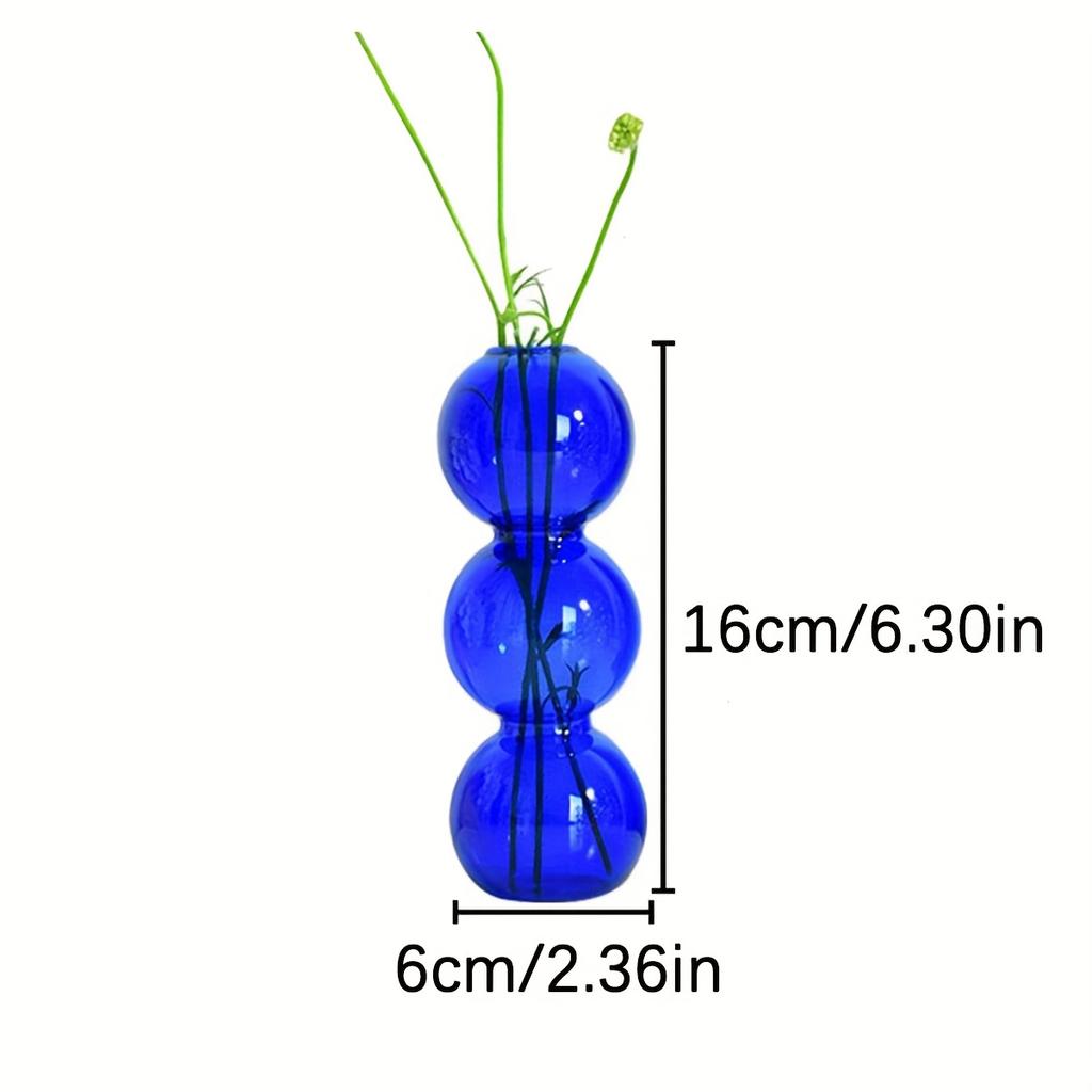 Nordische Glasblasen-Vase - Klarer Hydrokultur-Pflanzgefäß für Heim-Schreibtischdeko, Niedliche Einfache Geschenkidee & Blumengesteck-Dekoration