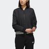 Adidas Casual Sports Stand Collar Woven Bomber Jacket Women Jackets Black FI9284