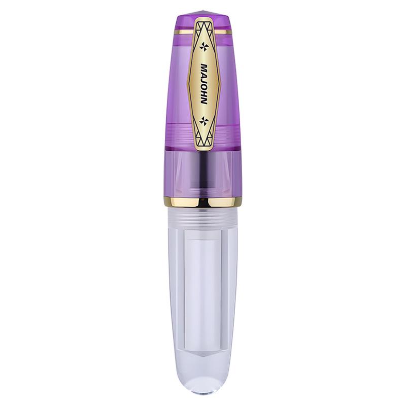 MAJOHN Mo Jiang Q3 Penna Stilografica Colorata Trasparente con Pennino Lrgo Placcato Oro - Design Carino Unisex Panciotto