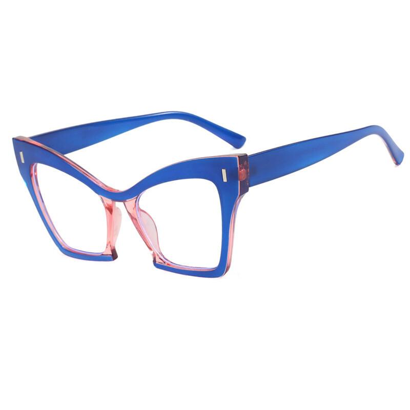 

Женские Очки для Зрения Оптические Анти-Свет Читальные Очки Двухцветные Большая Рамка Кошачий Глаз Прозрачные Модные Очки 0