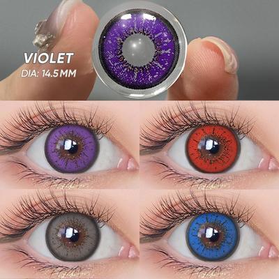 Lentes de contato coloridas Lentes da moda Lentes de contato coloridas suaves para os olhos Cosméticos 1 par Lentes azuis Lentes coloridas para os olhos Beleza pupilas