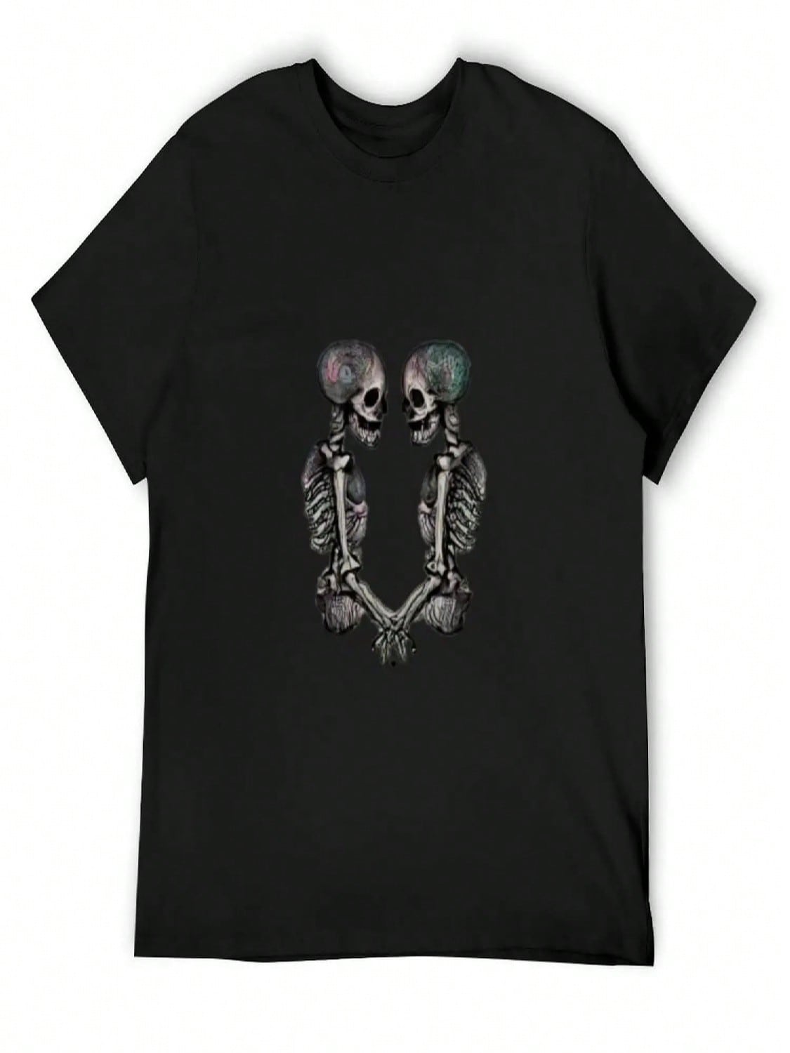 Even In Death, Skeleton Lovers Design T-Shirt Oversize T-Shirts Man Blue Archive Anime Clothes unisex T Shirt Graphic S разноцветный