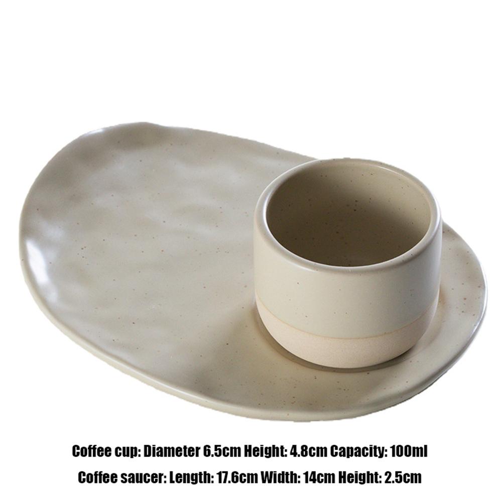 

Middle Eastern Ink Dot Cup and Saucer Set Ceramic Espresso Cup 100/180/230ml Retro Stoneware Tea Cup Creative Gift for Friends