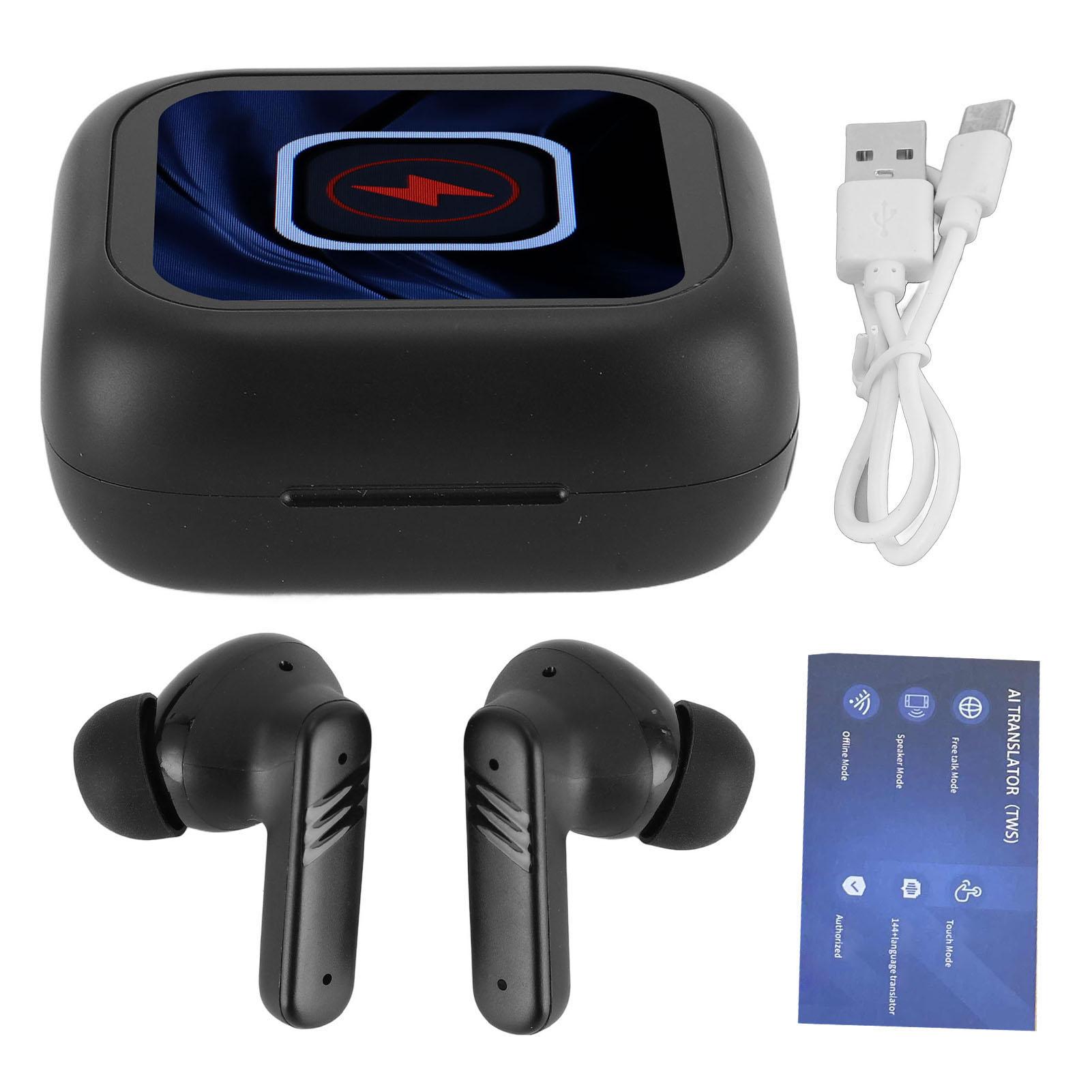 

Переводчик языка Наушники-вкладыши IPX5 Водонепроницаемость Шумоподавление Многофункциональное устройство-переводчик Ea Black