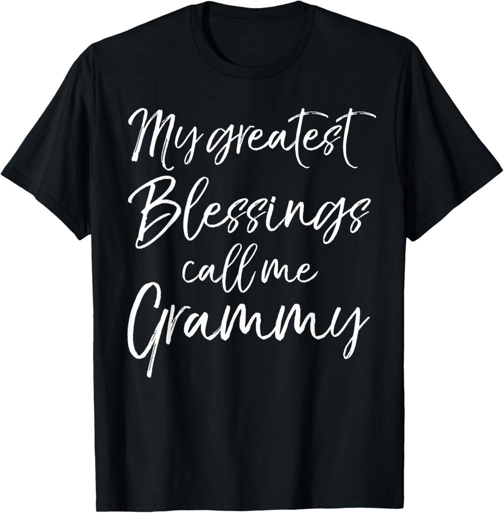 Christian Grandma Gift My Greatest Blessings Call Me Grammy T-Shirt