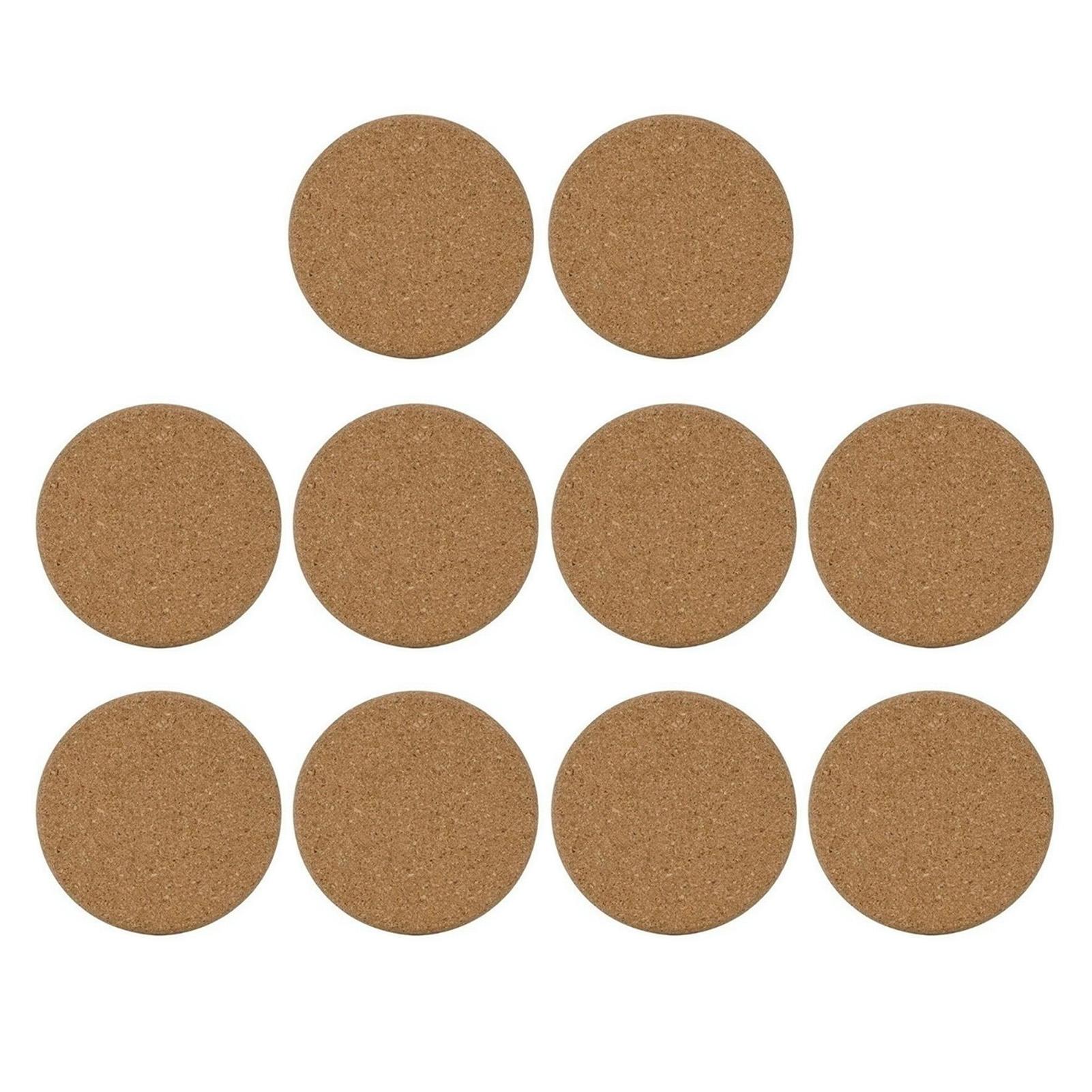 

10pcs Round Cork Drink Coaster Portable Home Restaurant Office Tabletop Cup Mat Pad Accessory