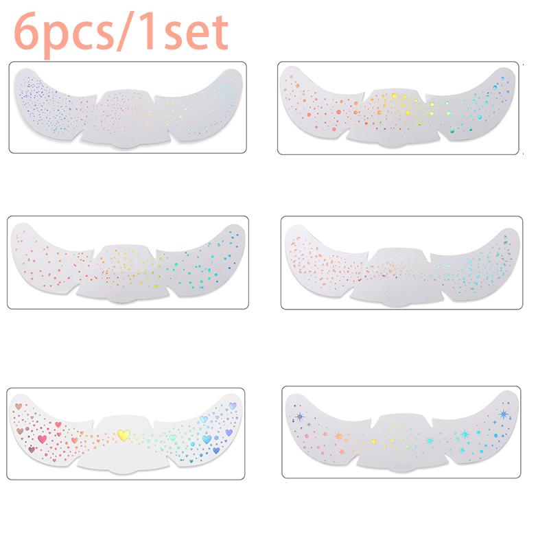 

6/12PC Xmas Glitter Tattoo Stickers Halloween Stamping Freckles Makeup Patches Music Festival Face Makeup Temporary Stickers
