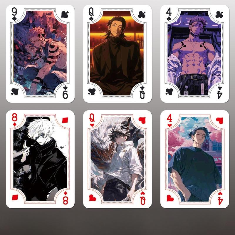 54pcs Jujutsu Kaisen Playing Cards Gojo Satoru Geto Suguru Itadori Yuji Poker Toy Collect Birthday Gift