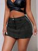 Rose Beauty A WomenY2K Street Solid Seam Detail Stretchy High Waist Denim Mini Skirt Casual Slimming Jeans Skirts