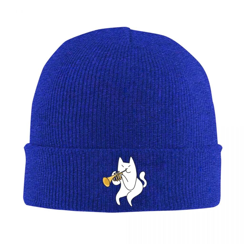 Trumpet Cat Warm Knitted Cap Hip Hop Bonnet Hat Autumn Winter Outdoor Beanies Hats for Unisex Adult