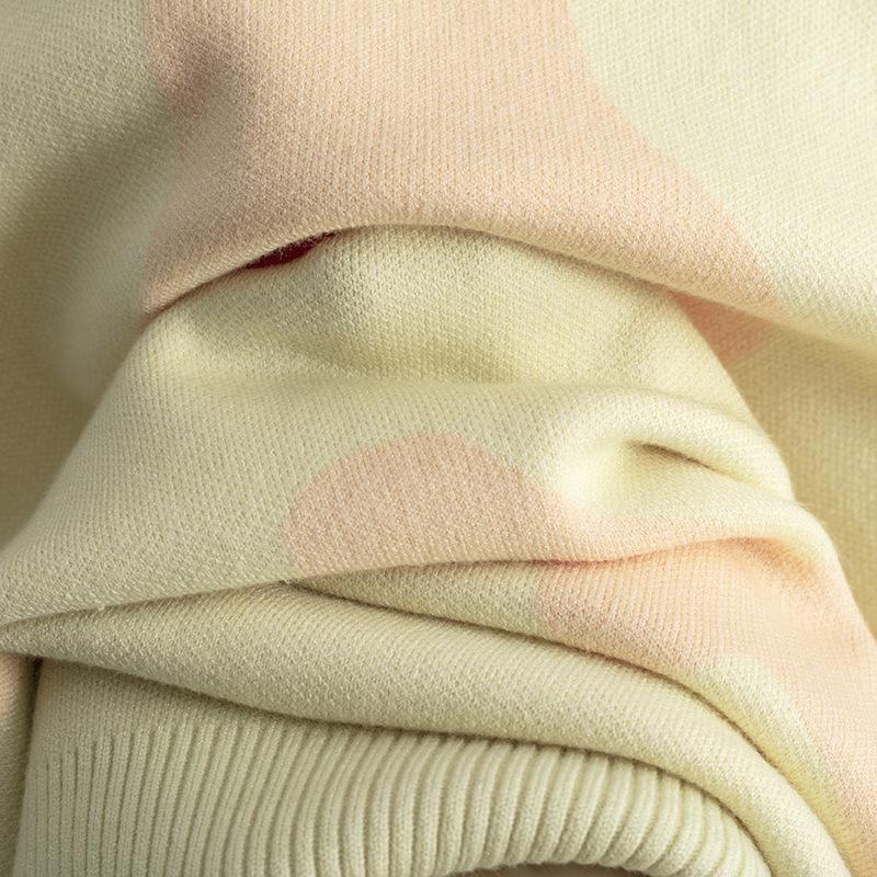 Autumn and Winter Knitted Sweater Women's Medium and Long Jacquard Loose Bottoming Shirt Top