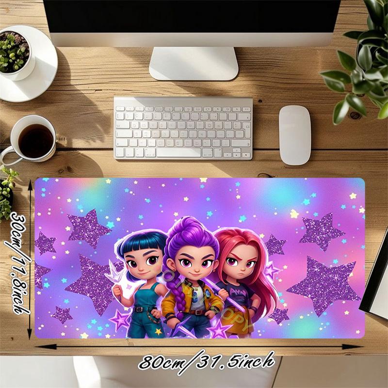 Star Friends Xl Gaming Mouse Pad Nonslip Rubber Base Stitched Edge Waterproof Desk Mat For Pc Laptop Gamer Office Computer Accessories C92916