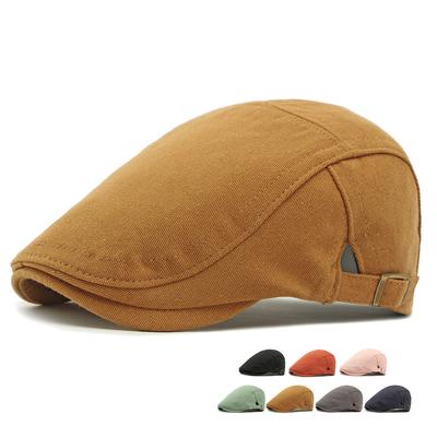 Cotton Cap Men's Beret British Vintage Forward Cap Women's Peaked Cap