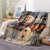 Snowman Print Flannel Blanket, High quality Comfortable for All Seasons, Home Decor, Warmth and Comfort, Perfect for Christmas Gifts