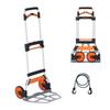 Folding Hand Truck, 309 Lbs Load Capacity, Aluminum Portable Cart, Convertible Hand Truck and Dolly with Telescoping Handle and PP+TPR Wheels