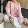 Lässige langärmlige Oberteile Einfacher einfarbiger Pullover für Damen 2025 Herbst und Winter