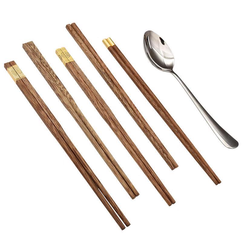 Shangheng Lacquer-Free Wenge Wood Chopsticks & Spoon Gift Set